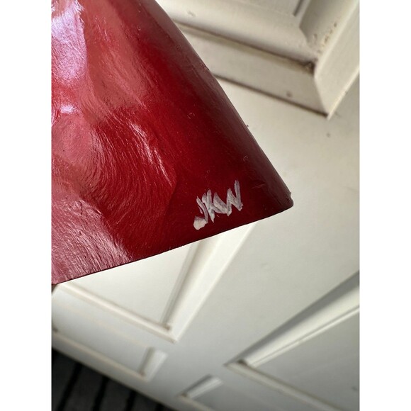 Hand Painted Signed JKW Christmas Penguin Presents Wooden Shelf Sitter Decor - Picture 5 of 5